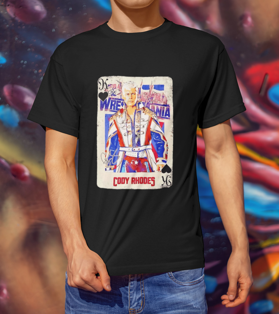 WrestleMania Cody Rhodes The American Nightmare WWE Playing Card T-Shirt
