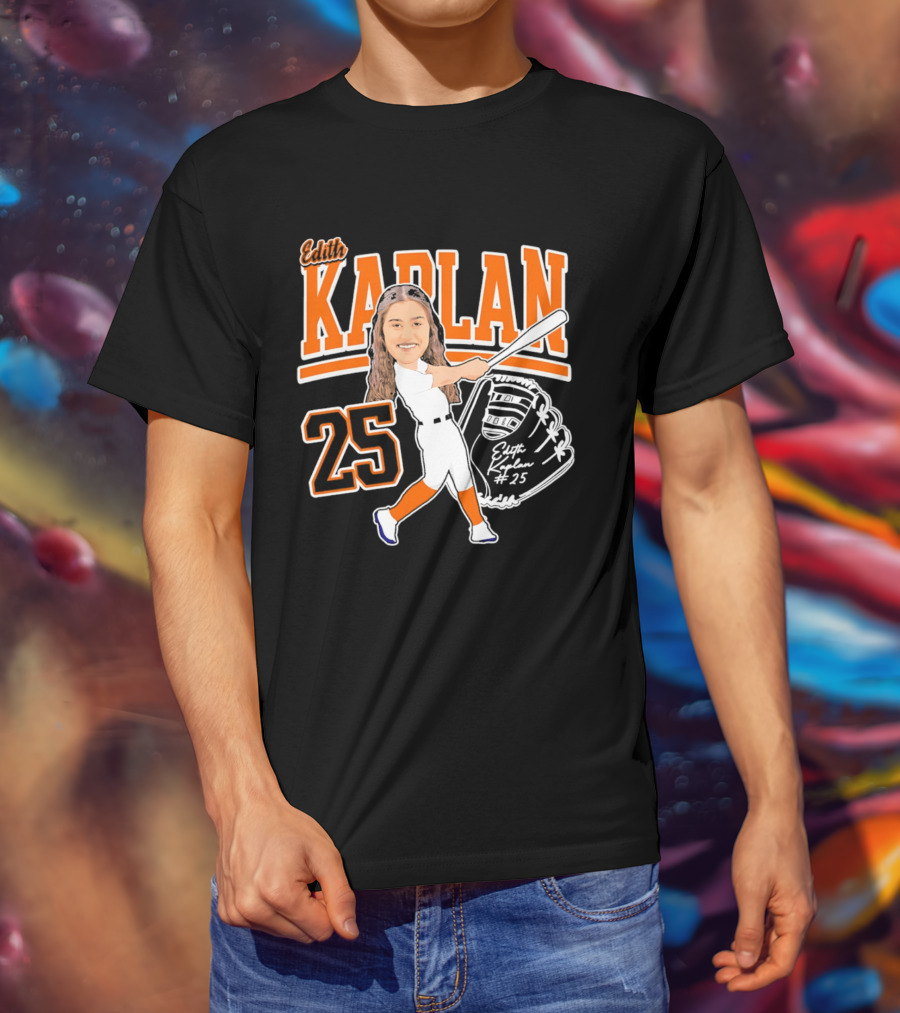Edith Kaplan Virginia 25 Softball Caricature #25 T-Shirt