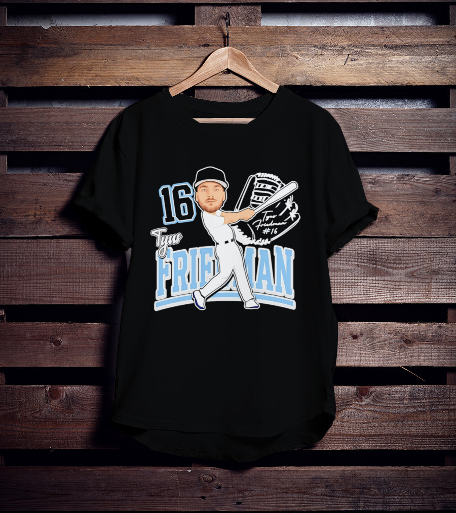 Tyus Friedman 16 Baseball Player Caricature 2026 T-Shirt