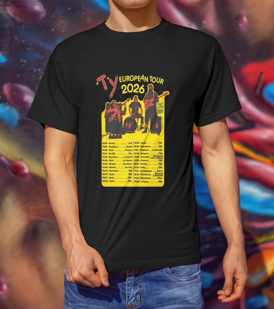 TY European Tour 2026 Band Tour Dates T-Shirt