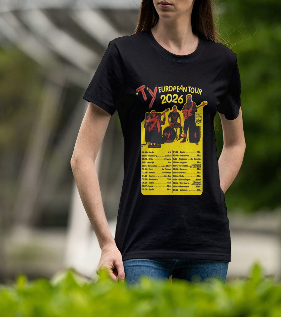 TY European Tour 2026 Band Tour Dates T-Shirt