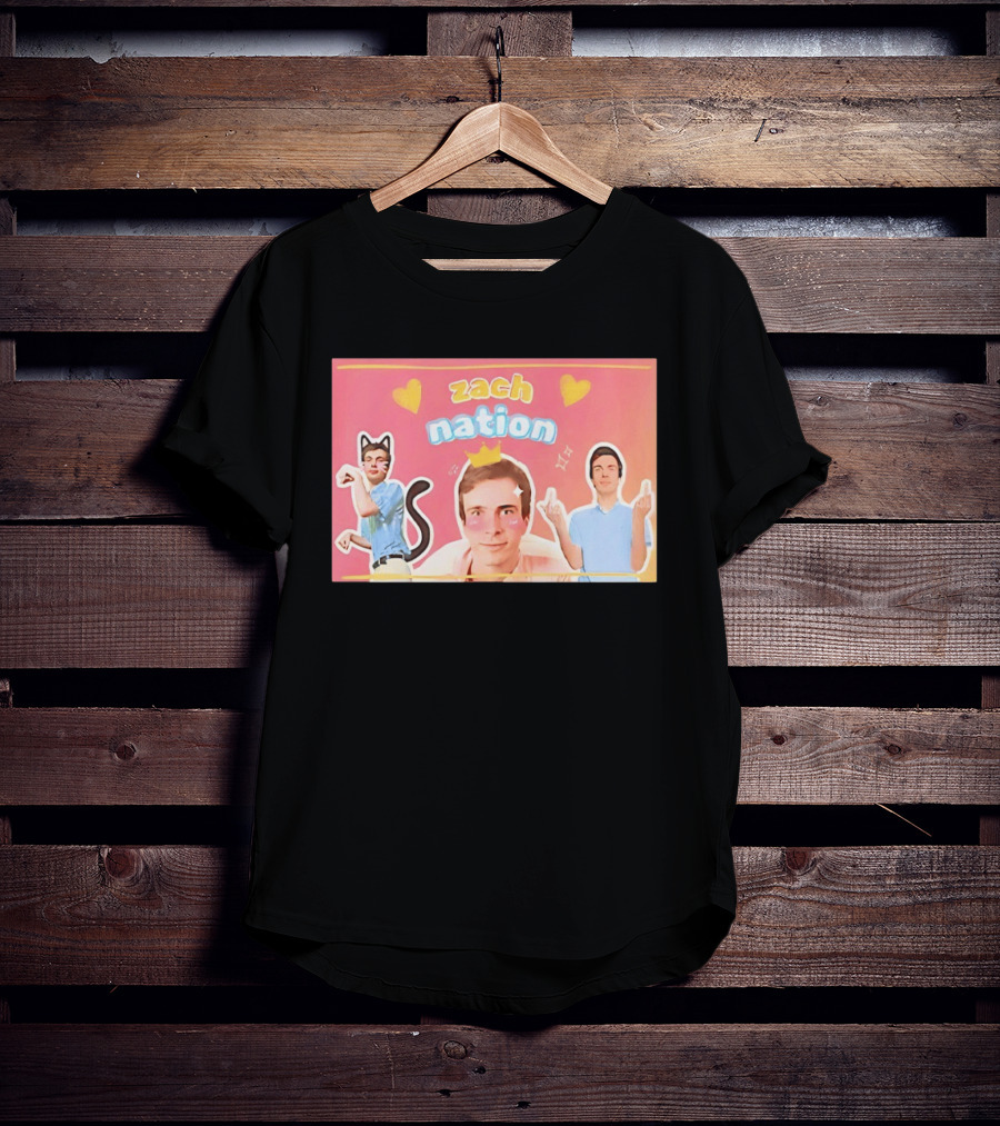 Zach Nation Zachary Sobania Cat Ears Crown Hearts Fun T-Shirt