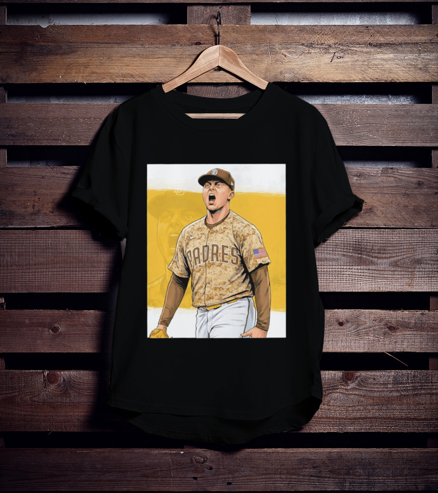 San Diego Padres Camouflage Uniform With Nike And American Flag T-Shirt