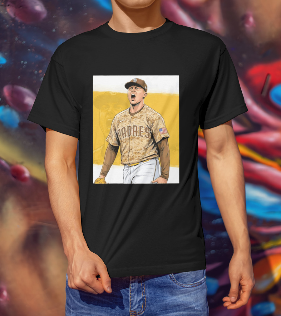 San Diego Padres Camouflage Uniform With Nike And American Flag T-Shirt