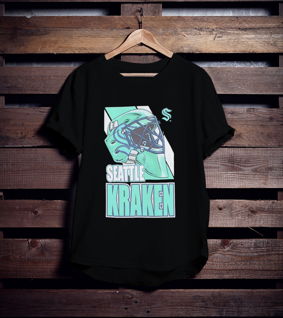 Seattle Kraken NHL Helmet Bucket Head Team T-Shirt