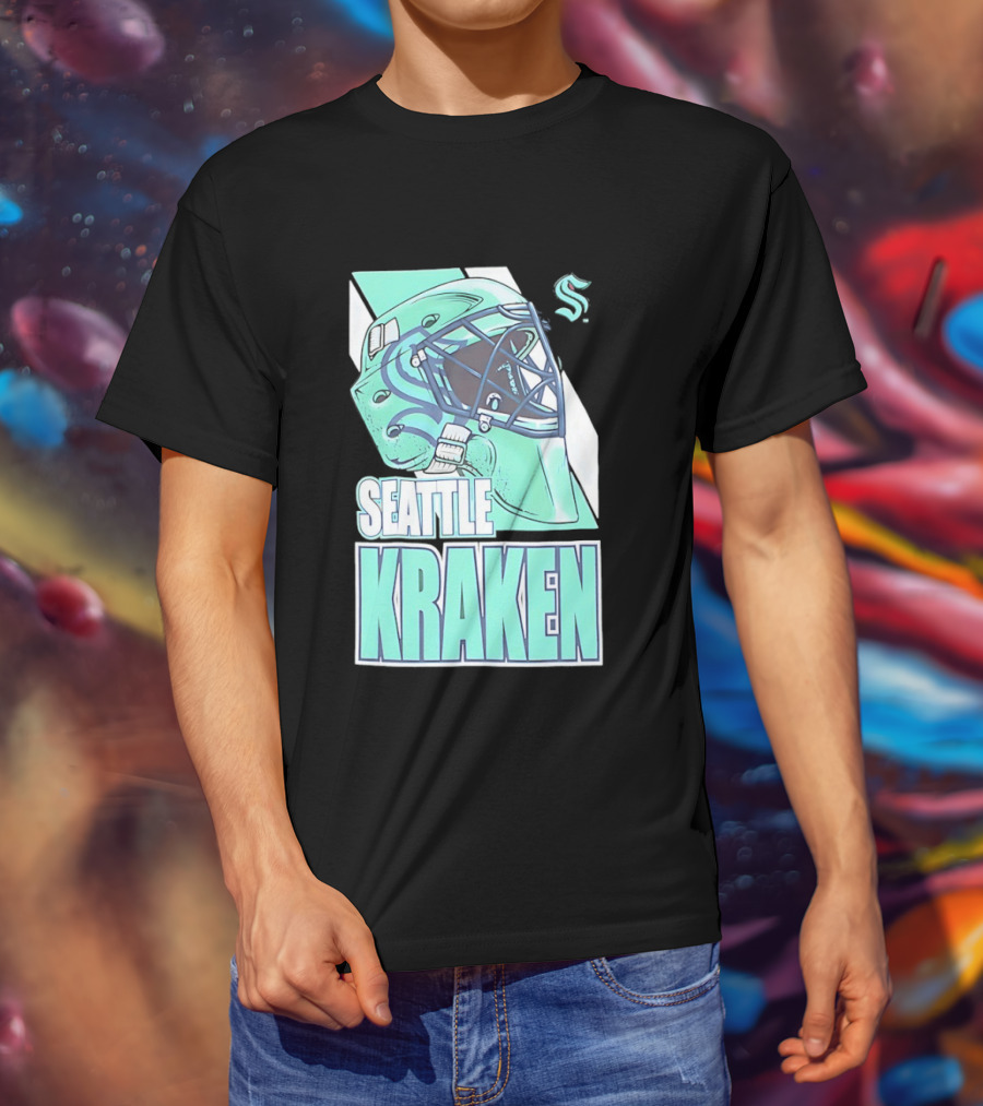 Seattle Kraken NHL Helmet Bucket Head Team T-Shirt