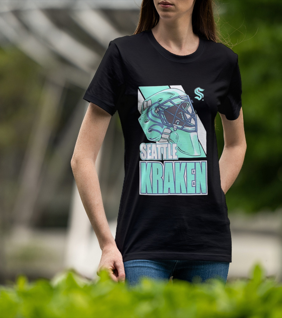 Seattle Kraken NHL Helmet Bucket Head Team T-Shirt