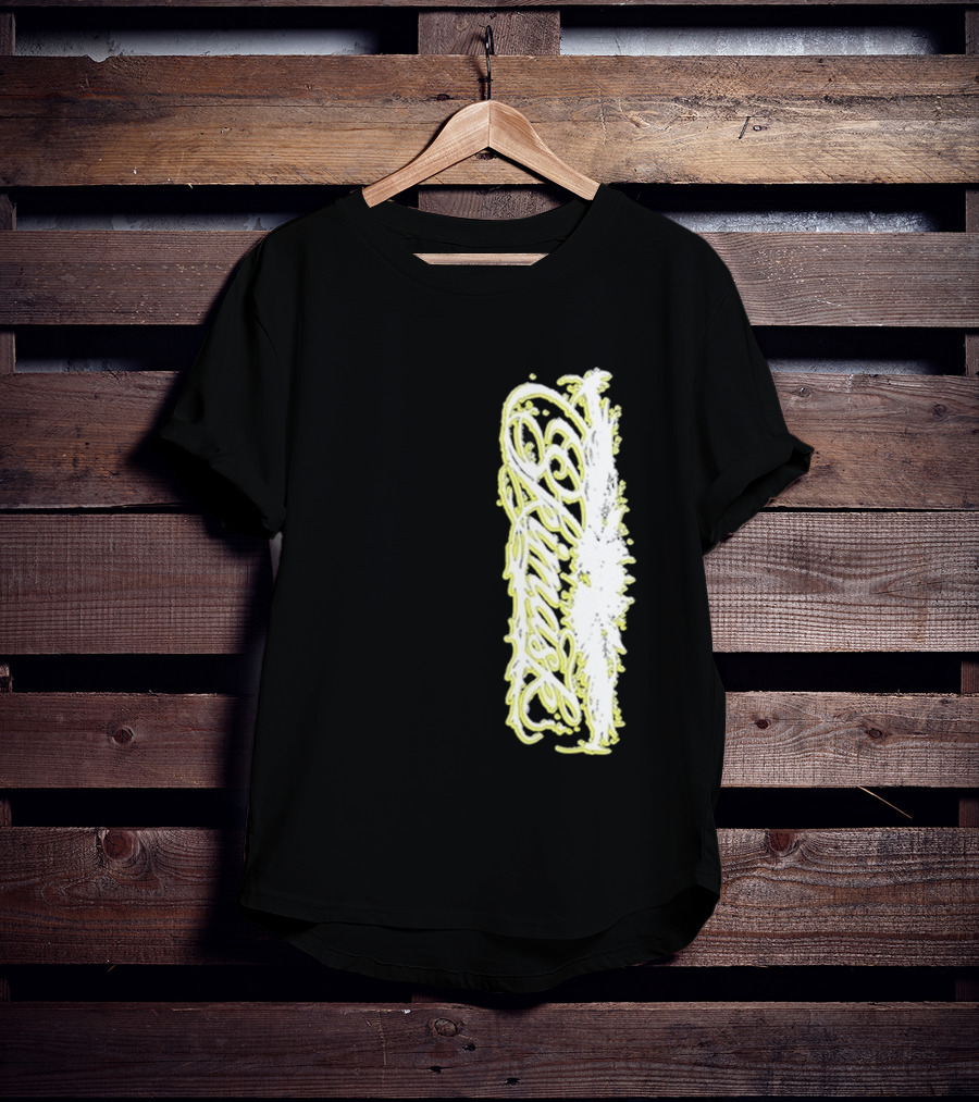 Ski Mask Script Neon Yellow Graffiti Style Vertical T-Shirt