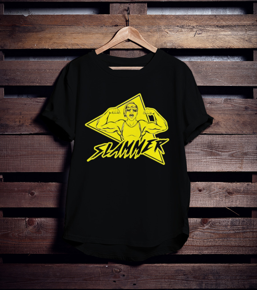 Slammer Muscle Man Headband Sunglasses Flexing Pose T-Shirt