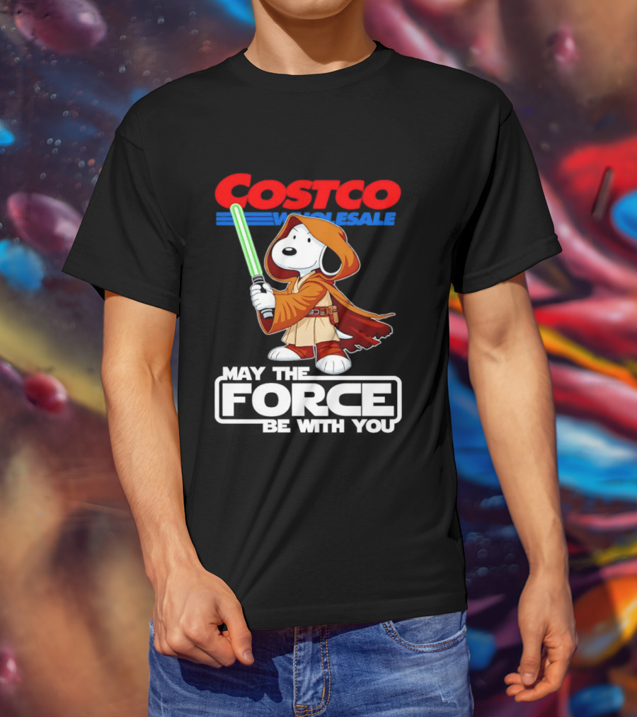 Snoopy Costco Wholesale May The Force Be With You Star Wars Jedi Lightsaber T-Shirt