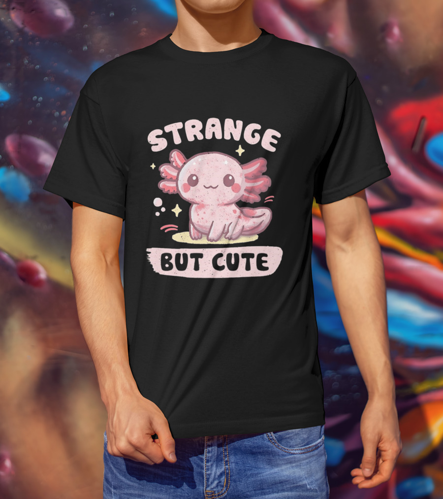 Strange But Cute Axolotl Cartoon T-Shirt