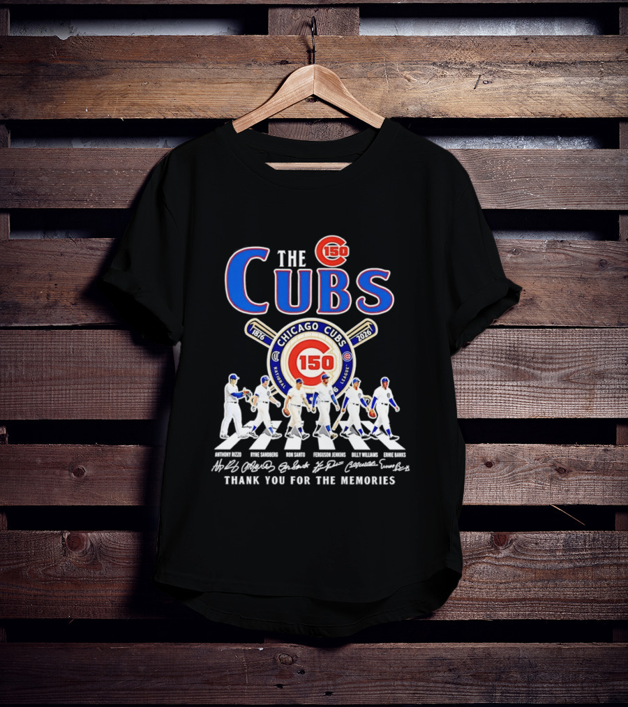 Chicago Cubs 150th Anniversary Thank You For The Memories Signatures T-Shirt