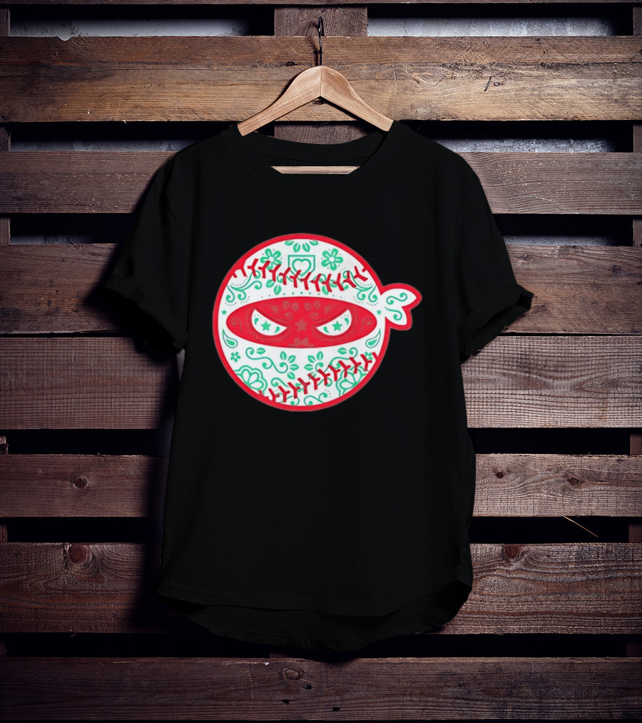 Pitching Ninja Mexico Baseball Dia De Los Muertos T-Shirt