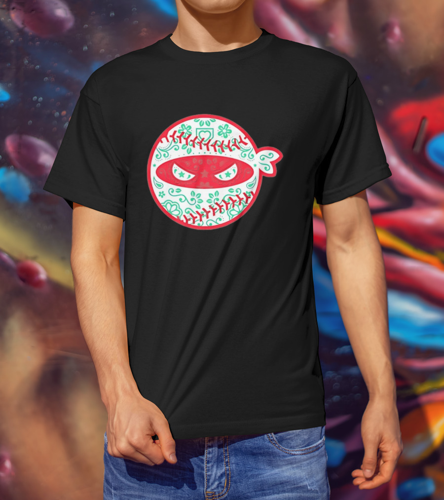 Pitching Ninja Mexico Baseball Dia De Los Muertos T-Shirt