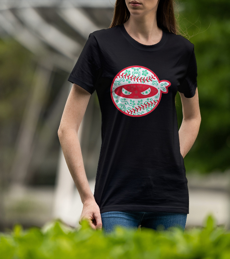 Pitching Ninja Mexico Baseball Dia De Los Muertos T-Shirt