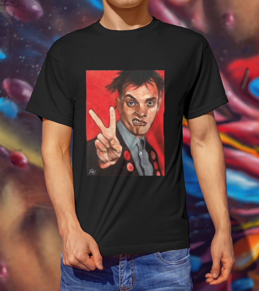 Chris Robinson Vivyan Rick Young Ones Portrait Two Finger Gesture T-Shirt