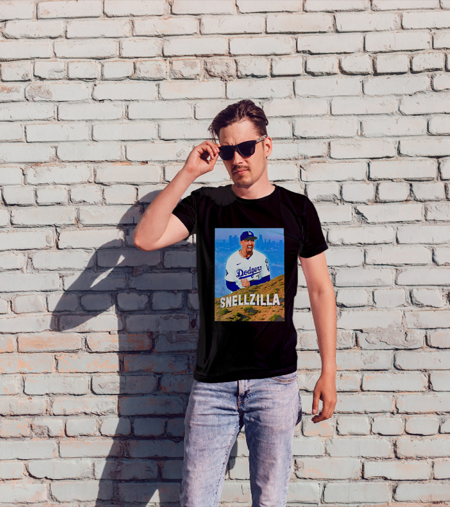 Blake Snell La Dodgers Snellzilla Los Angeles Skyline T-Shirt