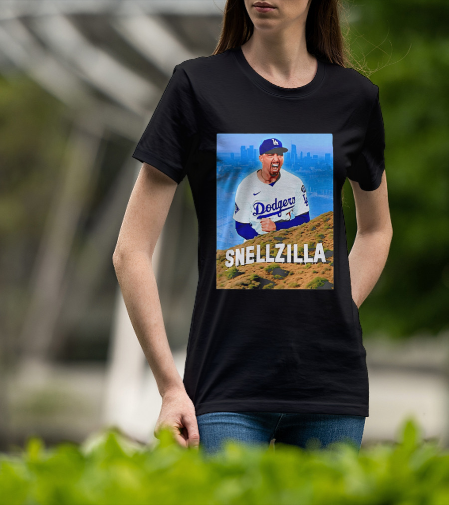Blake Snell La Dodgers Snellzilla Los Angeles Skyline T-Shirt