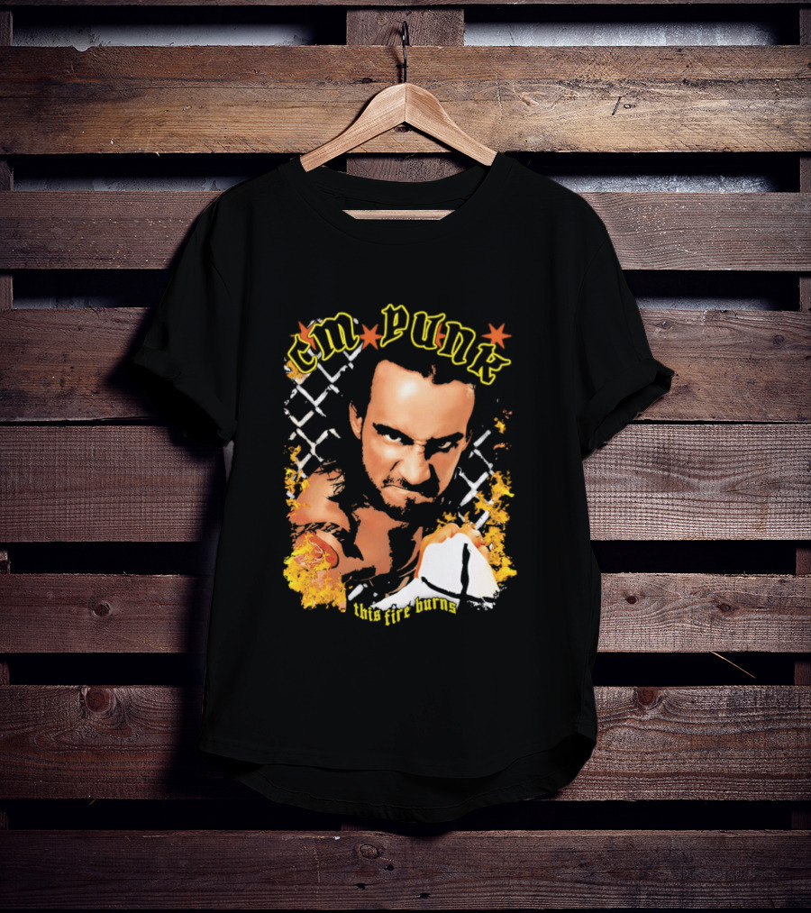 CM Punk This Fire Burns Wrestling T-Shirt