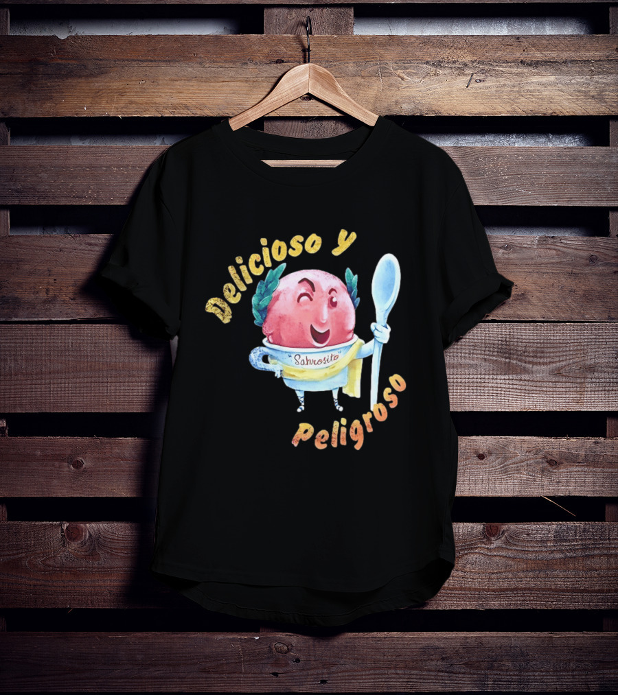 Delicioso Y Sabrosito Peligroso Helado Sonriente Dibujos Animados Cucharón T-Shirt