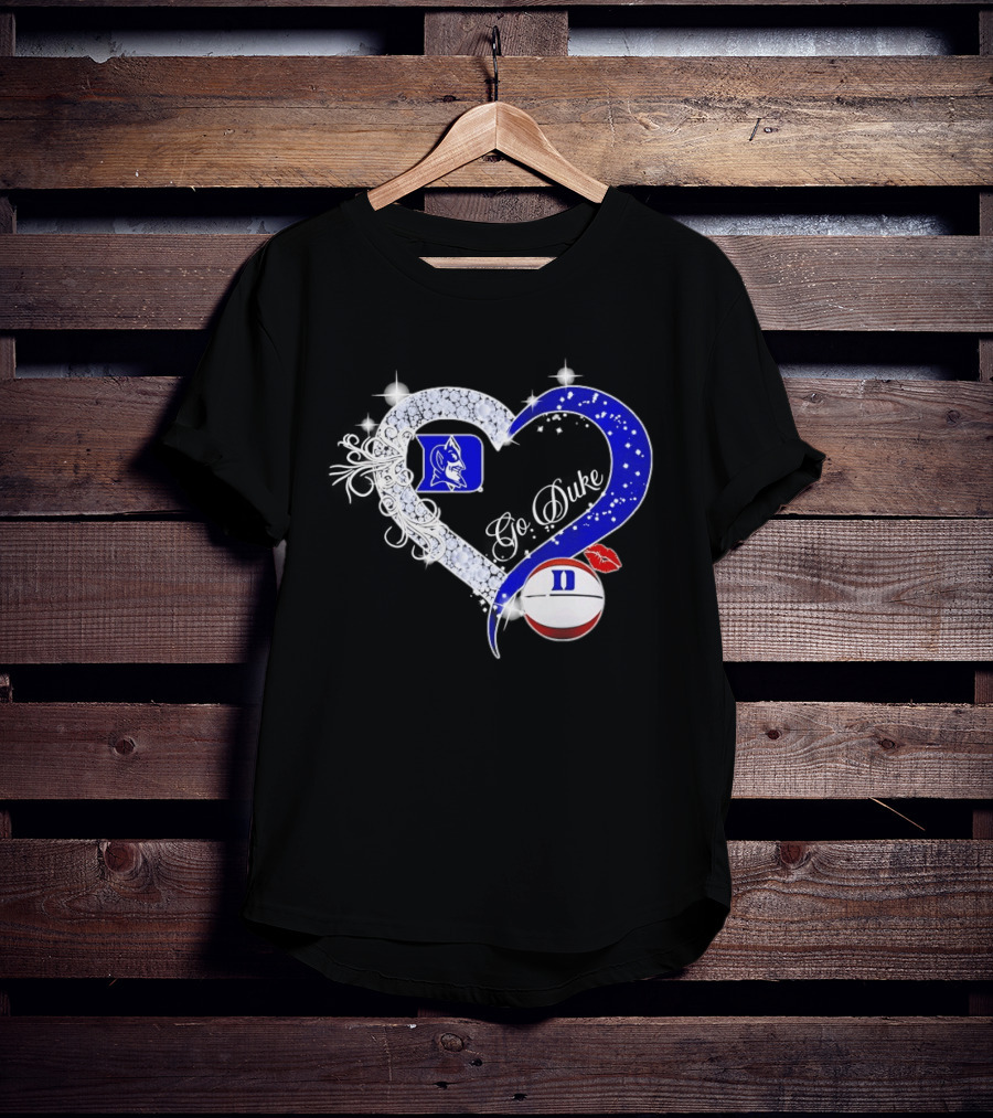 Diamond Heart Duke Blue Devils Basketball Fan Spirit T-Shirt