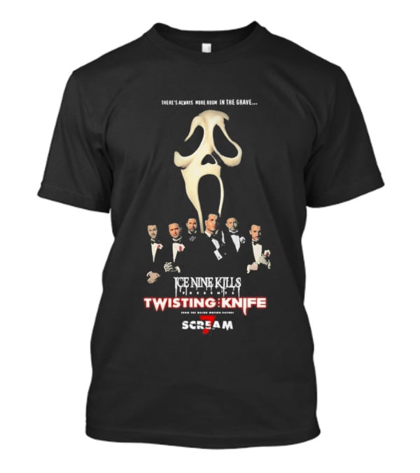 Ice Nine Kills Scream 7 Twisting Knife Marquee Ghostface Mask T-Shirt