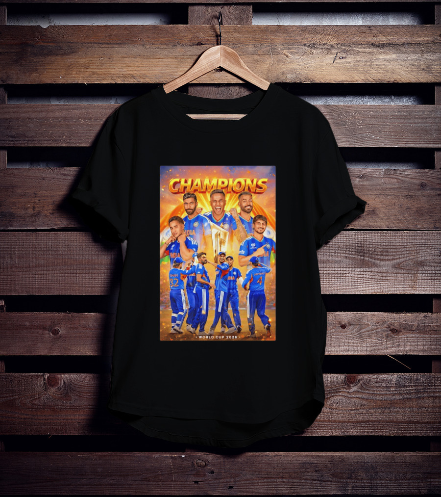 Champions India World Cup 2026 Cricket Celebration T-Shirt