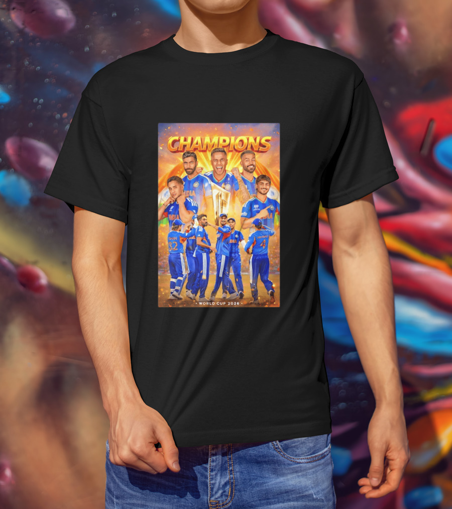 Champions India World Cup 2026 Cricket Celebration T-Shirt