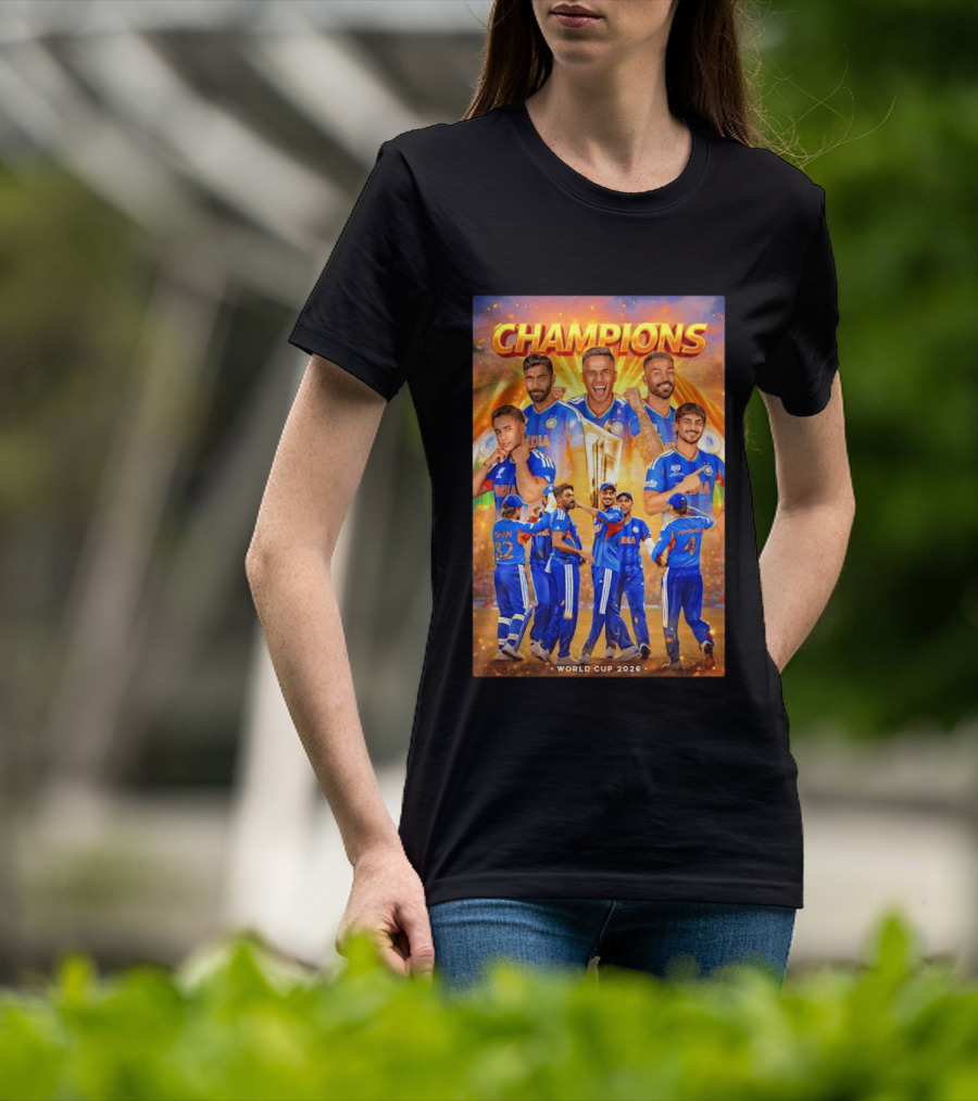 Champions India World Cup 2026 Cricket Celebration T-Shirt