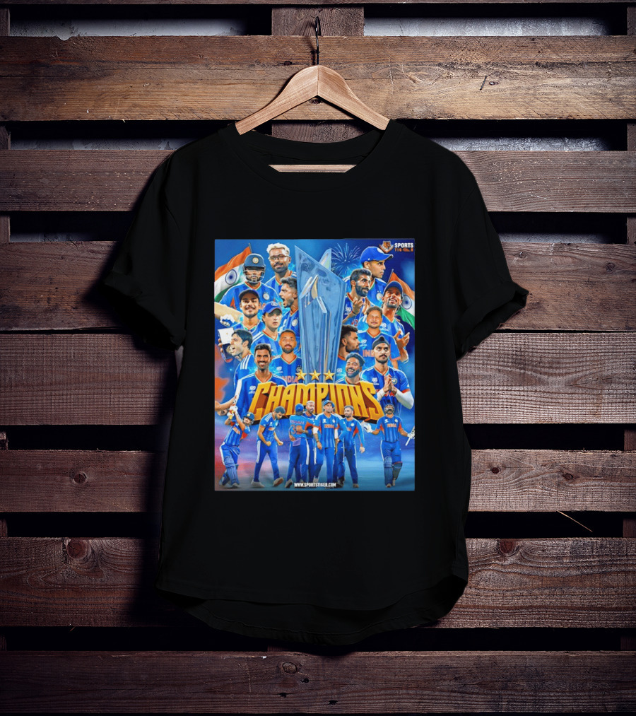Indian Cricket Champions ICC Men's T20 World Cup 2026 Celebration T-Shirt
