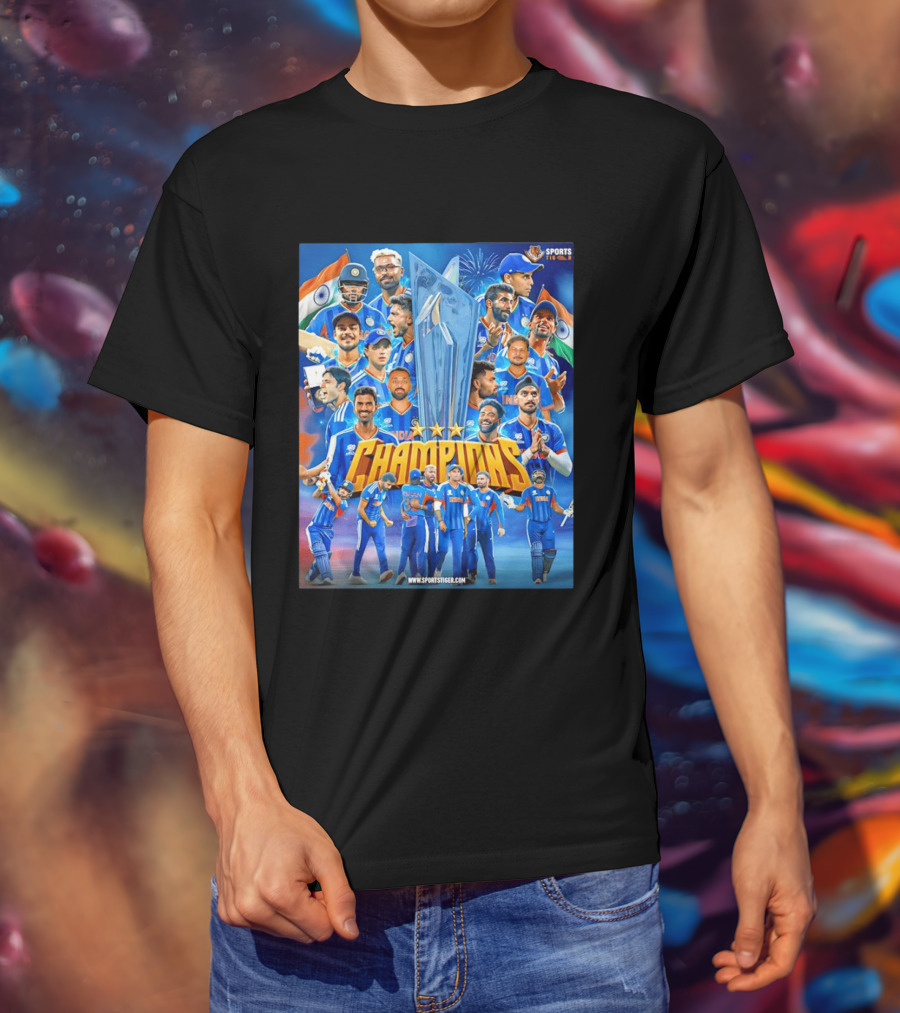 Indian Cricket Champions ICC Men's T20 World Cup 2026 Celebration T-Shirt