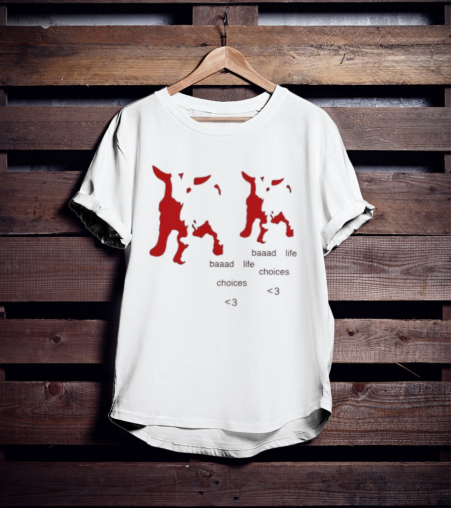 Baaad Life Choices Red Goat Minimalist Artsy Style Outfit T-Shirt
