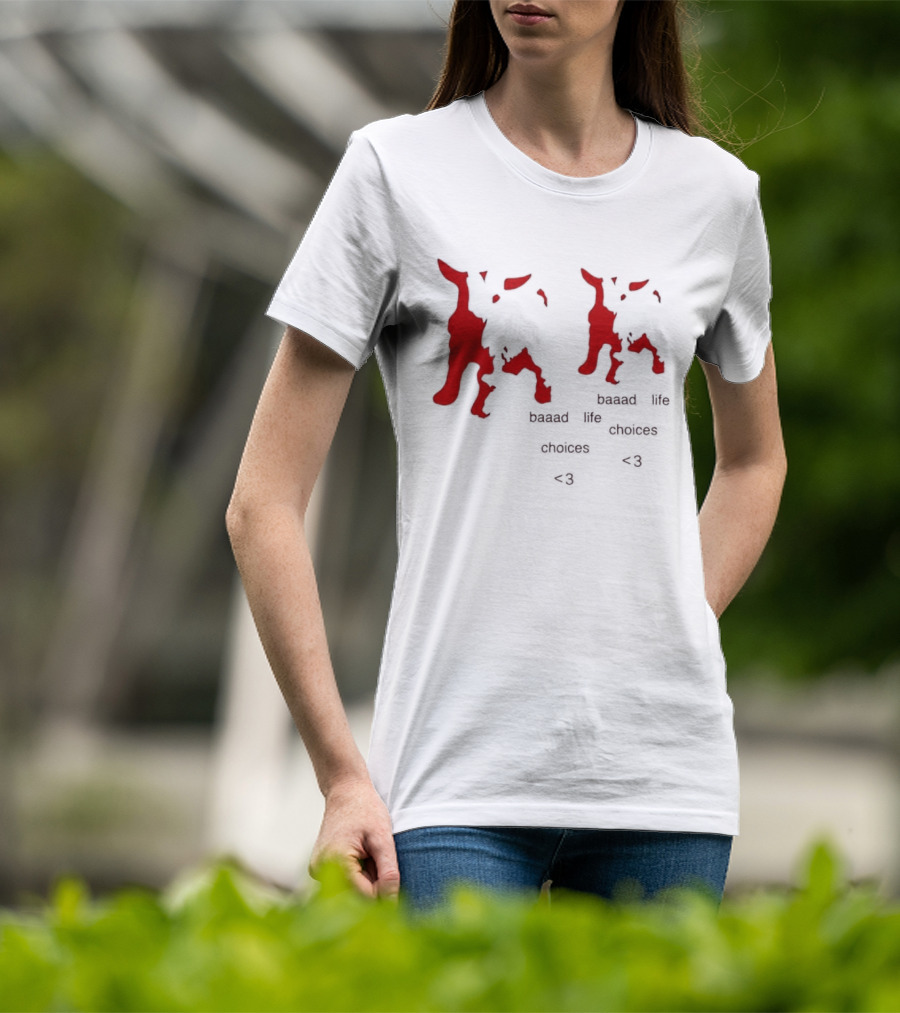 Baaad Life Choices Red Goat Minimalist Artsy Style Outfit T-Shirt