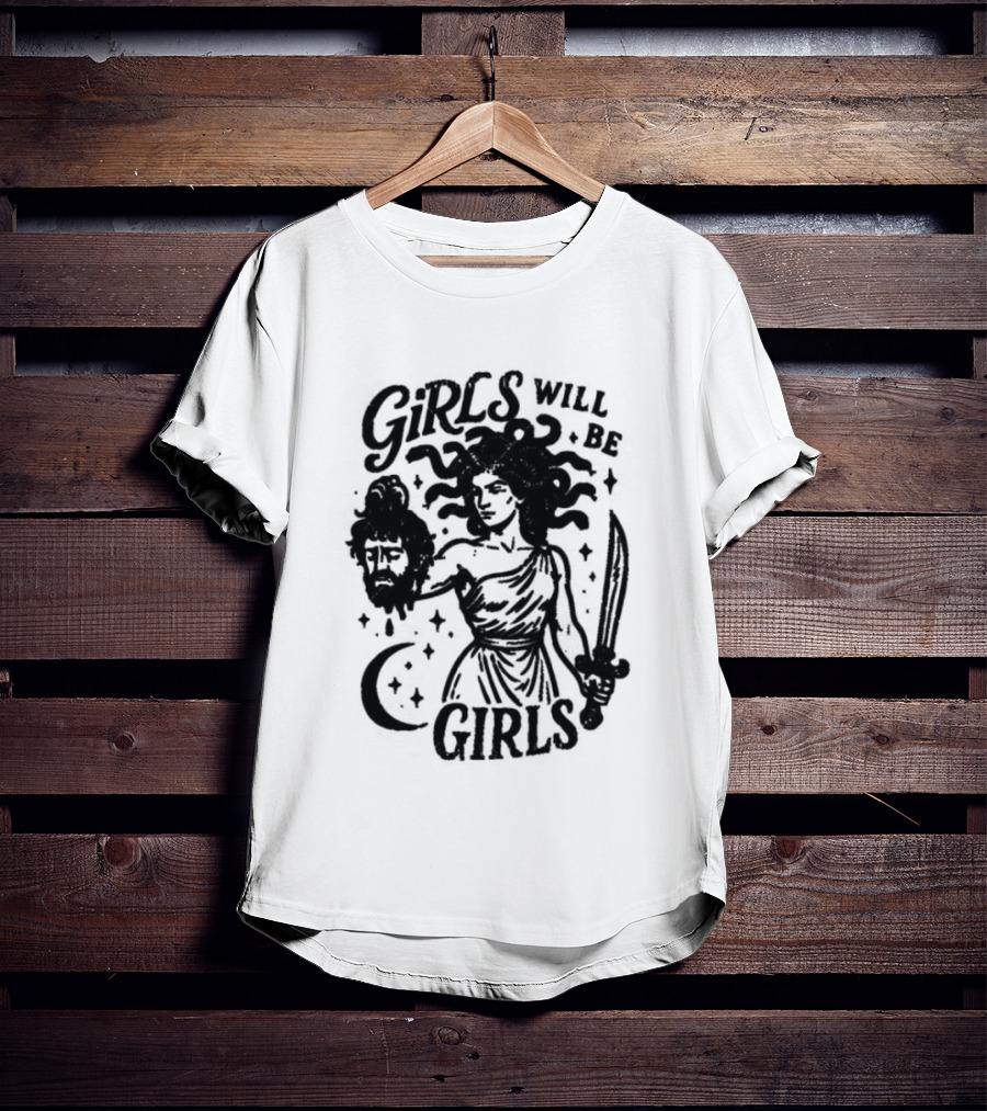 Girls Will Be Girls Medusa Holding Severed Head T-Shirt