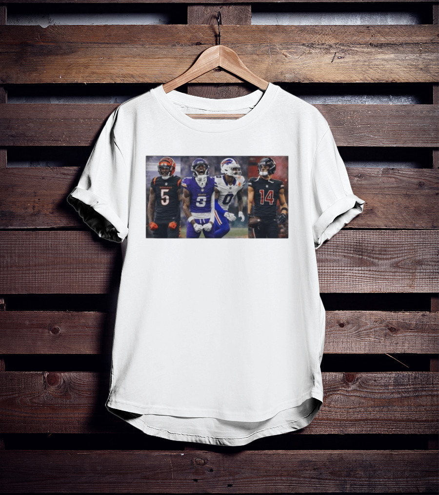 Bengals Vikings Bills Falcons Buckeyes Football Players NFL Collage T-Shirt