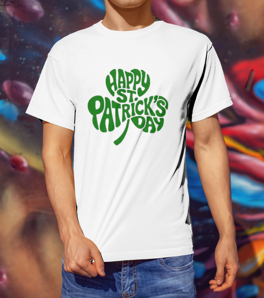 Happy St. Patrick's Day Green Clover Shamrock Celebration T-Shirt