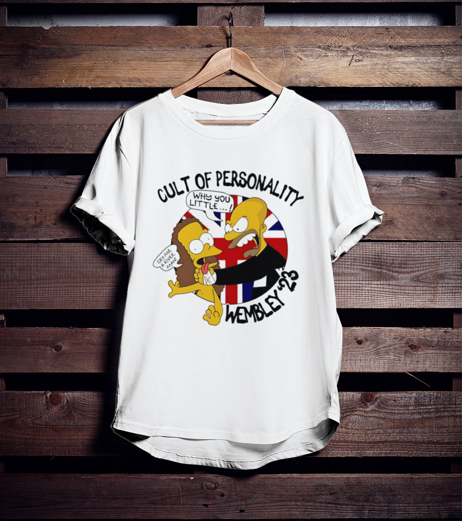 Cult Of Personality Wembley 2023 Cartoon "Why You Little" UK Flag T-Shirt