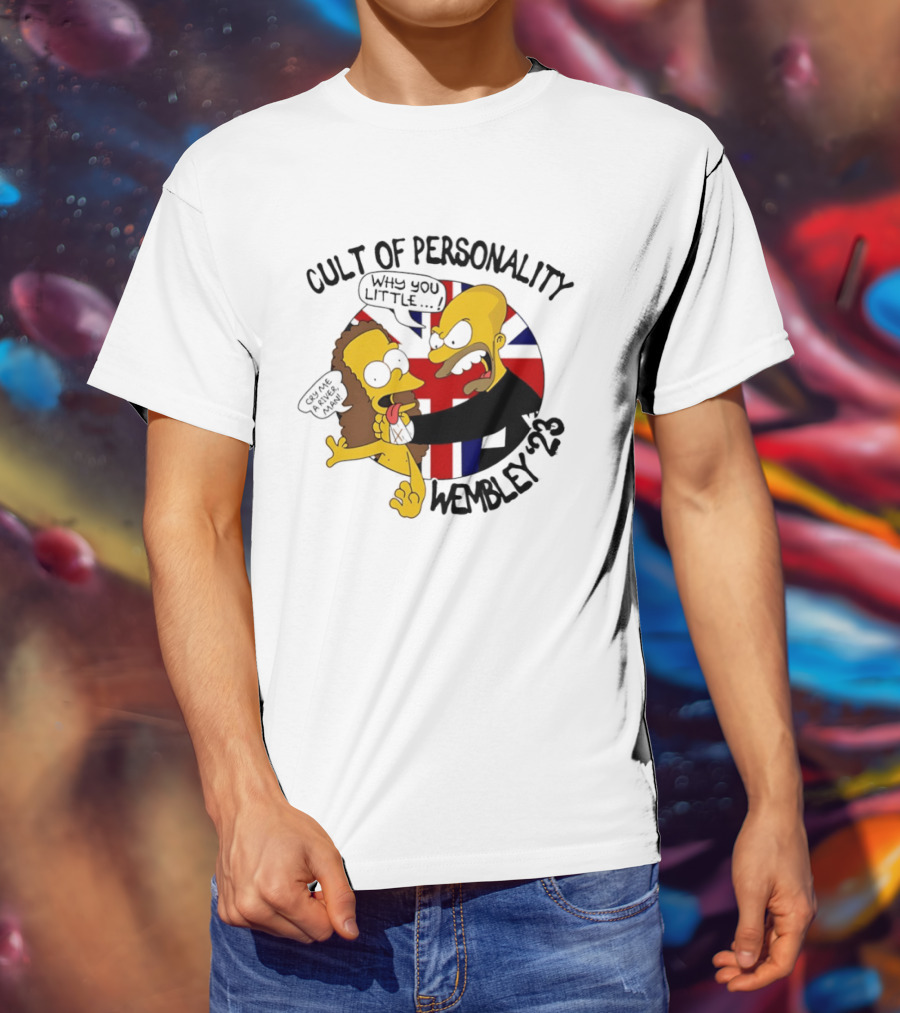 Cult Of Personality Wembley 2023 Cartoon "Why You Little" UK Flag T-Shirt