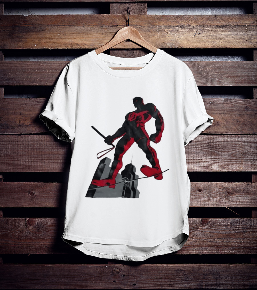 Daredevil Marvel Red Superhero Cityscape T-Shirt