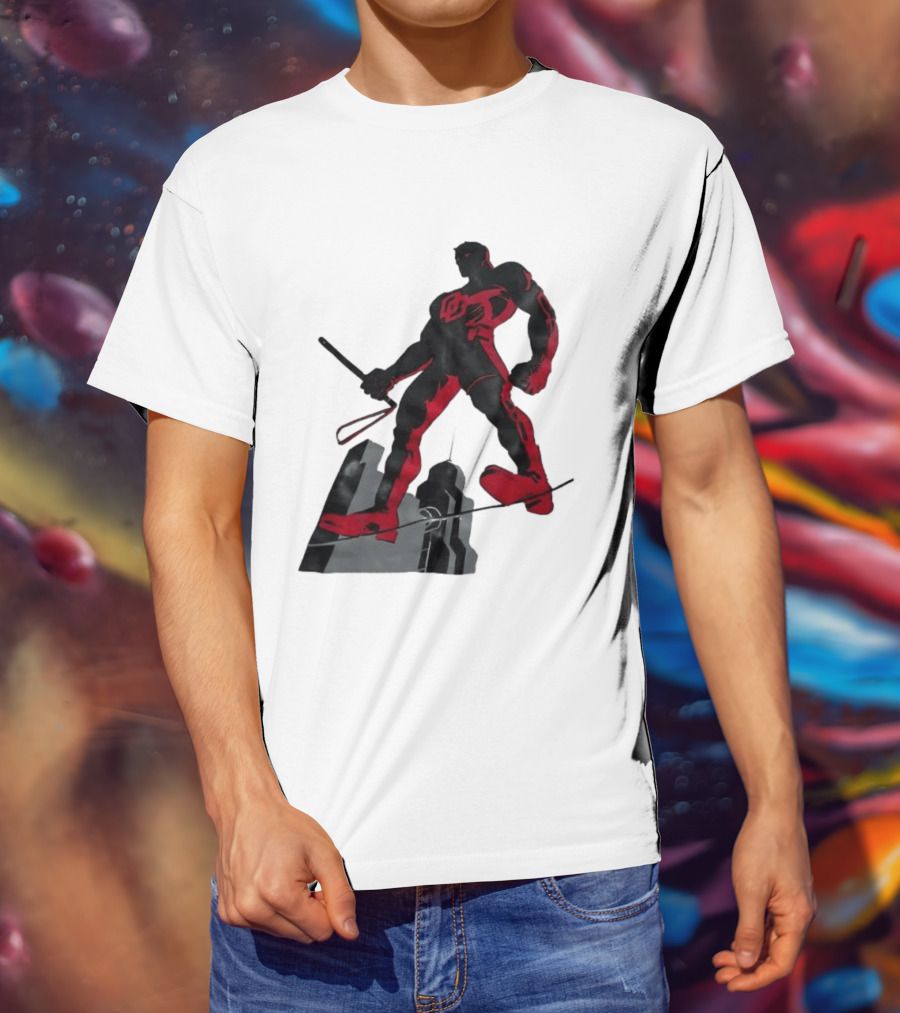 Daredevil Marvel Red Superhero Cityscape T-Shirt