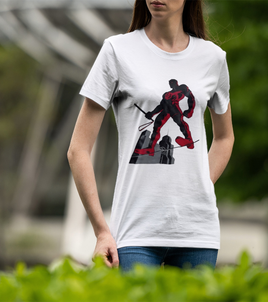 Daredevil Marvel Red Superhero Cityscape T-Shirt