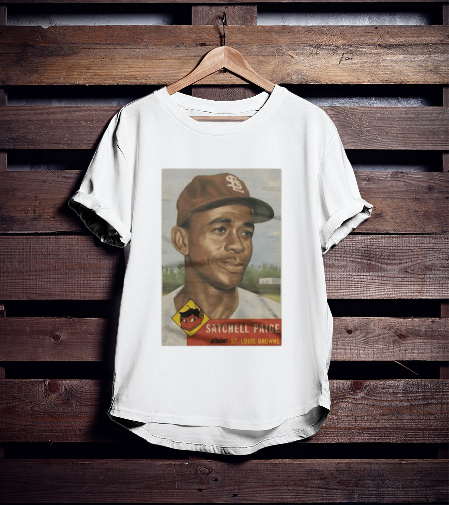 Satchell Paige St. Louis Browns Pitcher Vintage Baseball Card T-Shirt