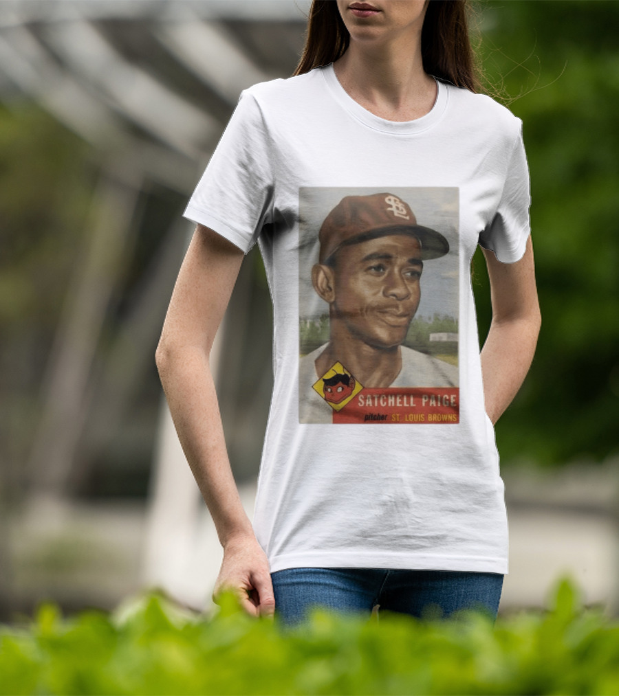 Satchell Paige St. Louis Browns Pitcher Vintage Baseball Card T-Shirt