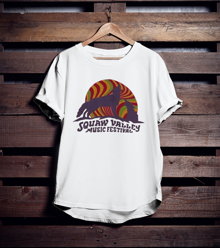Squaw Valley Music Festival Psychedelic Wolf And Sunburst T-Shirt