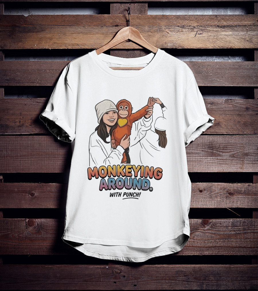 Monkeying Around With Punch Playful Fun T-Shirt