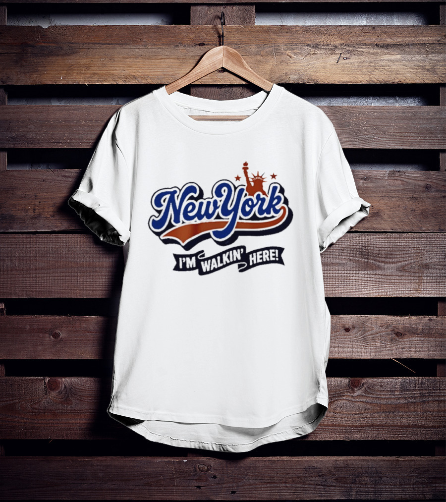 New York I'm Walkin' Here Statue Of Liberty Stars T-Shirt