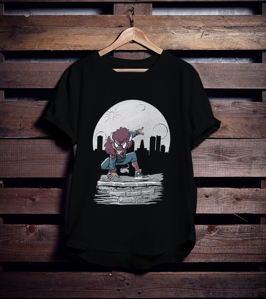 Bison Be A Hero Buffalo Bills Cityscape Dynamic Pose T-Shirt