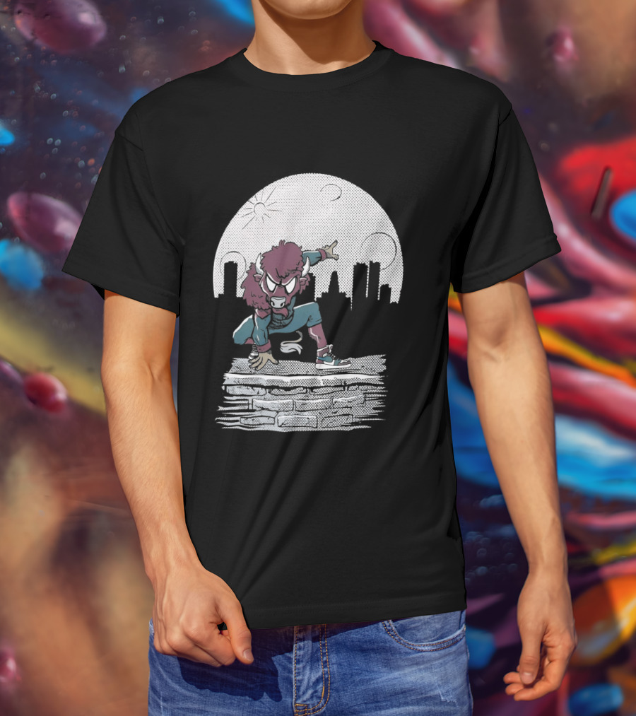 Bison Be A Hero Buffalo Bills Cityscape Dynamic Pose T-Shirt