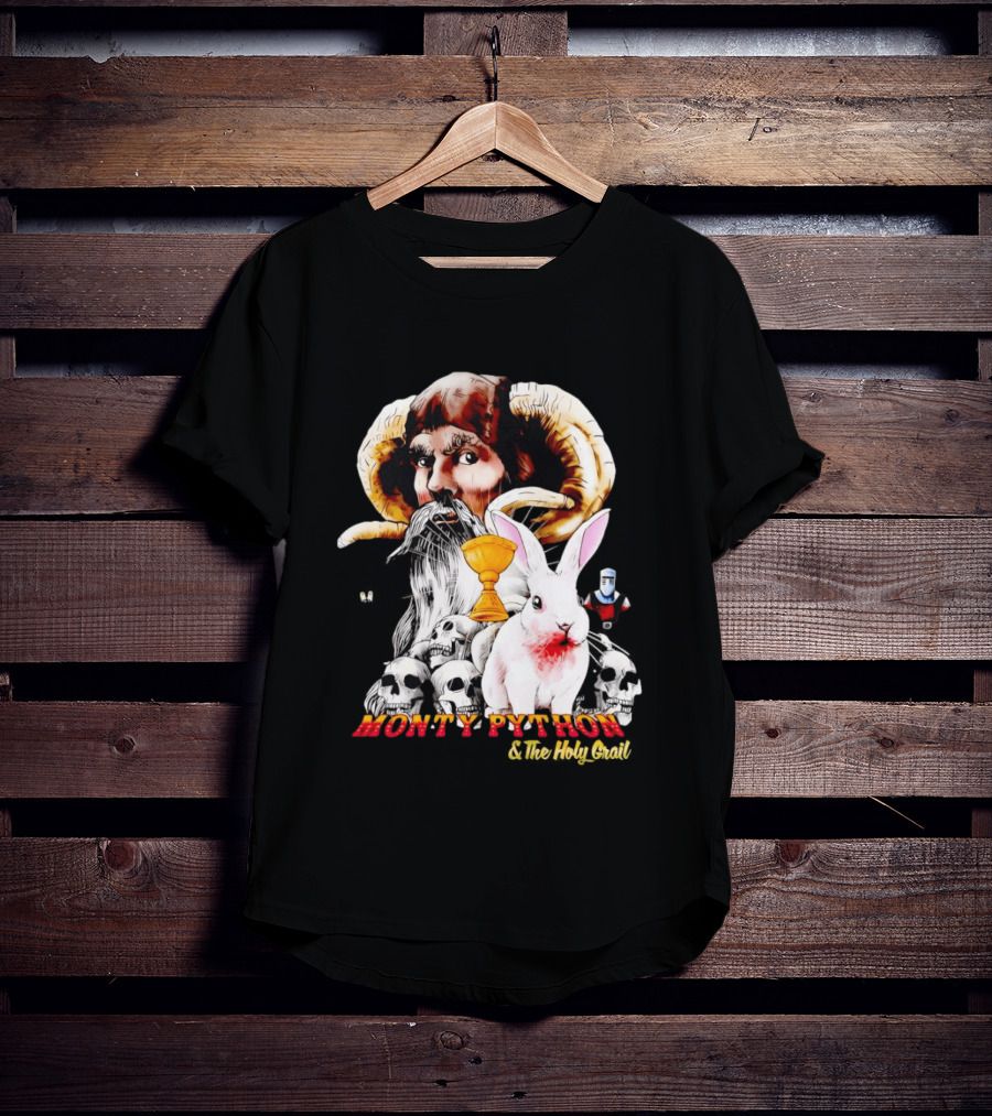 Monty Python And The Holy Grail Tim The Enchanter Killer Rabbit Grail Skulls T-Shirt