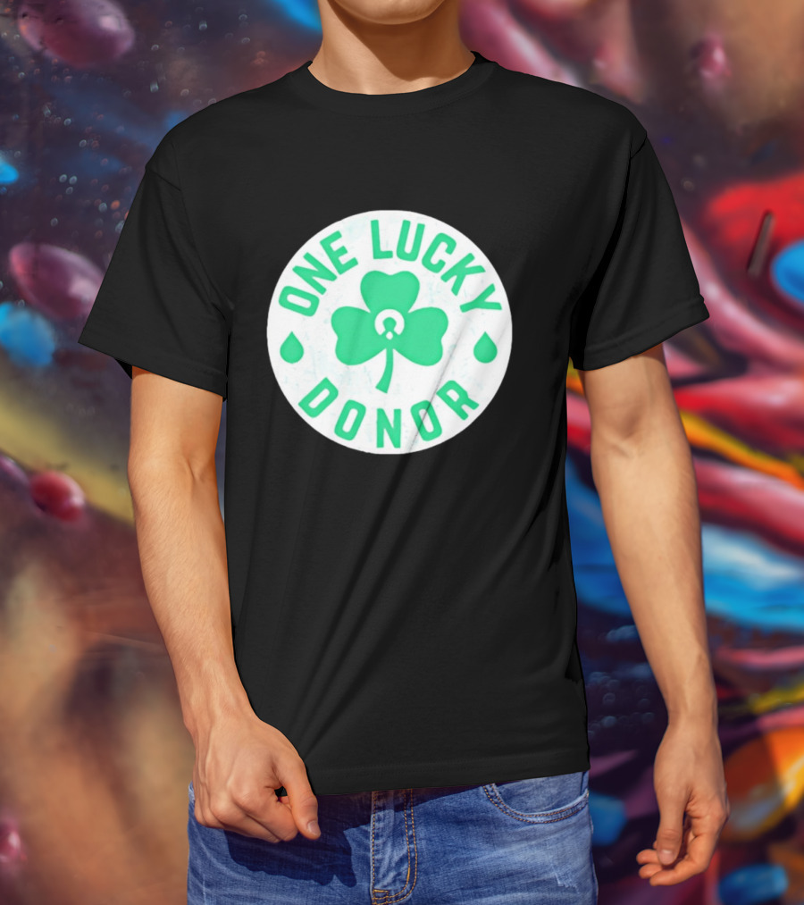One Lucky Donor Clover Leaf Saint Patrick's Day T-Shirt